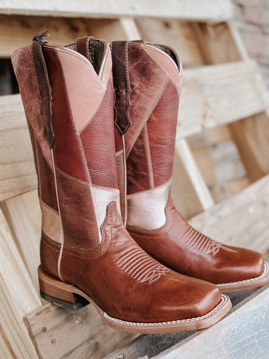 Ariat Womens Cowboy Boots 8.5 B 2024 Country Western Shoes Red Brown Leather