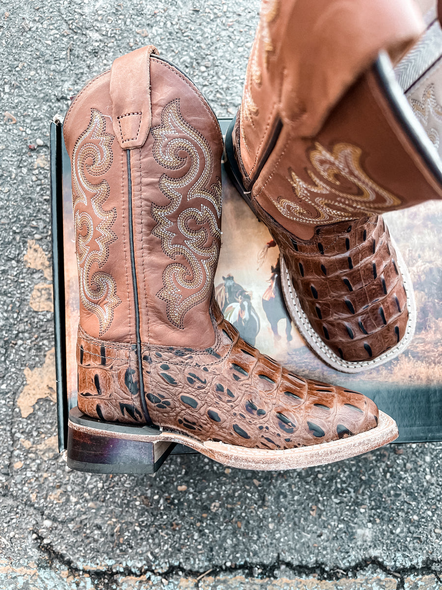 Children’s Cowboy Boots Square Toe Rodeo Western newest Brown