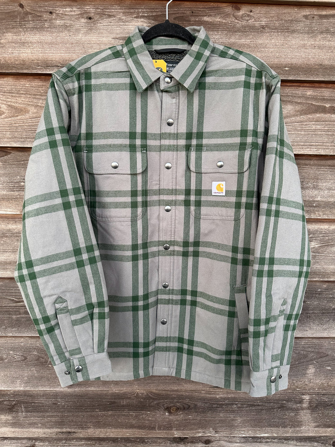 Carhartt Green Sherpa Fleece Lined Flannel Snap Button Shirt Jacket shops Men's XL