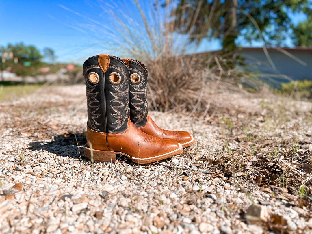 JUSTIN MEN'S CADDO COPPER BENT RAIL WESTERN BOOTS - newest SQUARE TOE 2520 10.5D