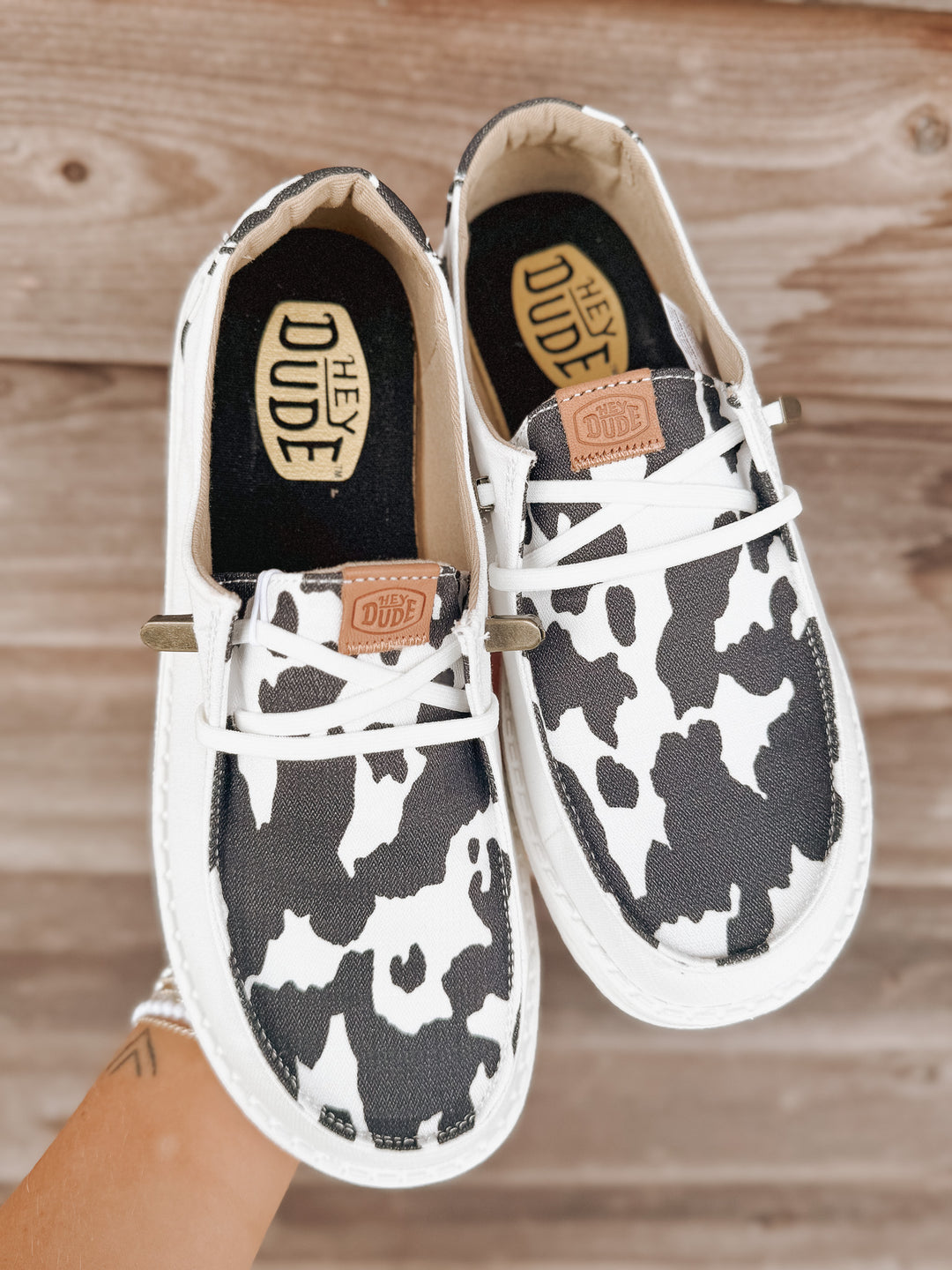 Black and white cow print farm hey dudes on sale Custom Hey dude shoes FREE SHIP