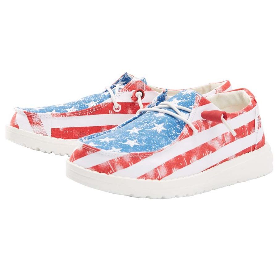 On sale Hey dude shoes Wendy toddler star spangled patriotic size 6